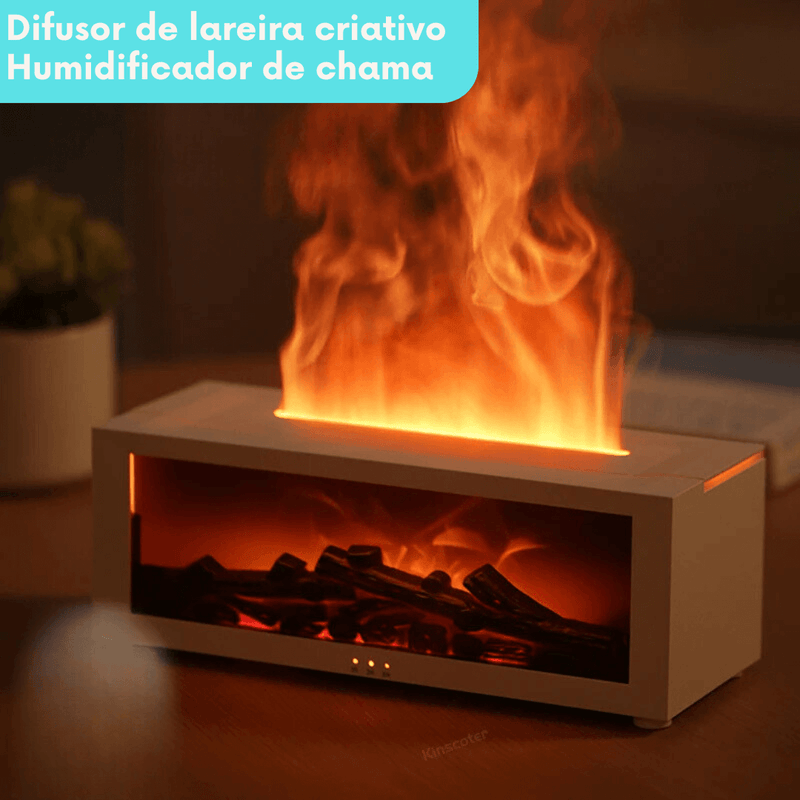 Umidificador e Difusor de ar Lareira, com Desligamento Automático