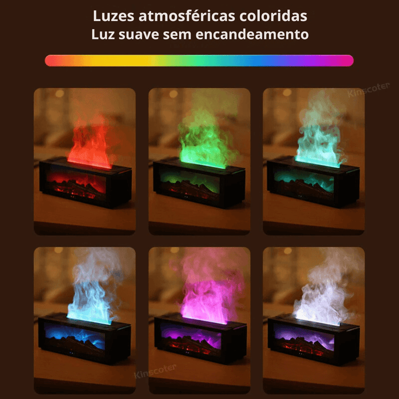 Umidificador e Difusor de ar Lareira, com Desligamento Automático