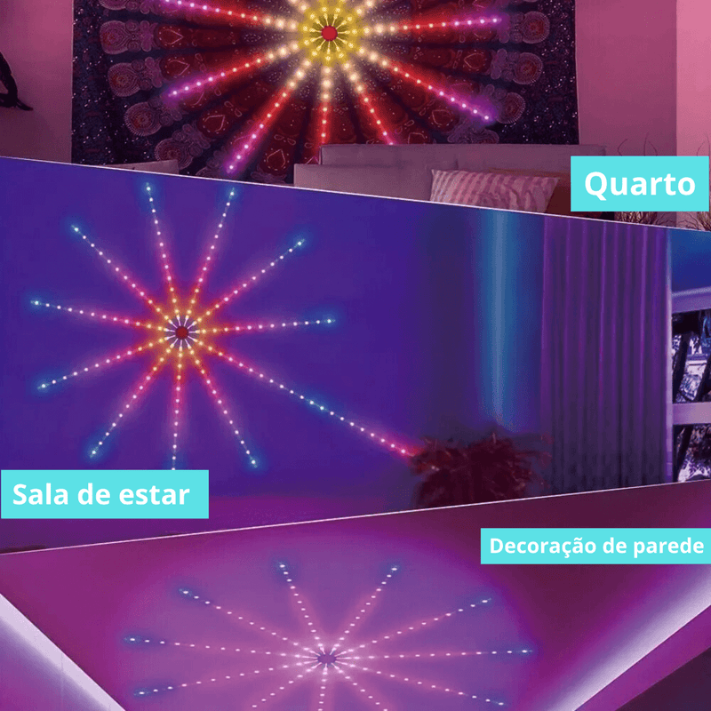 Fita LED com Efeito Fogos de Artificio, Multicolorido USB - LuckMax