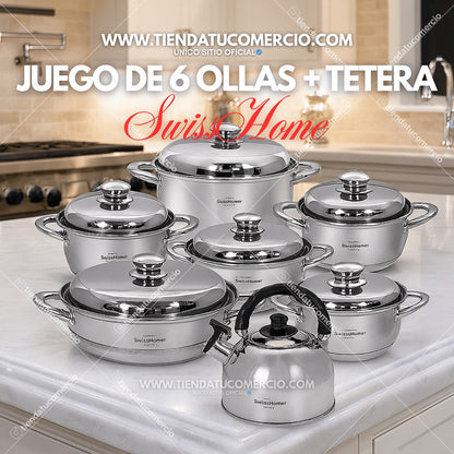 Joego de Ollas Swisshome - cocina saludable con Estilo y confianza