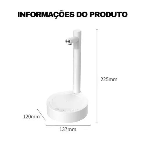 Dispensador Automático de Água Potável para Galões com Carregamento USB - PureMax