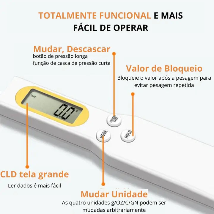 Colher Medidora de Peso LCD Digital