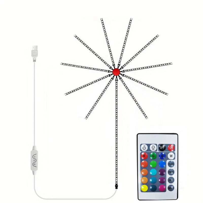 Fita LED com Efeito Fogos de Artificio, Multicolorido USB - LuckMax